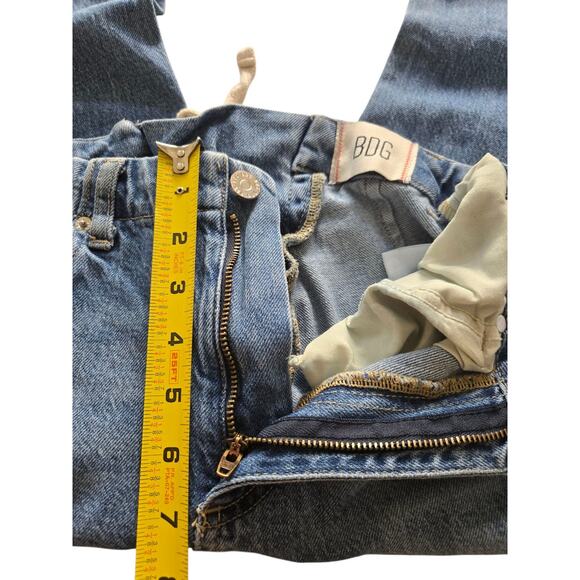 Urban Outfitters BDG Mid Rise Wide Leg Jeans Lace Up Denim Sz 26 X 32 Y2K - Picture 14 of 16